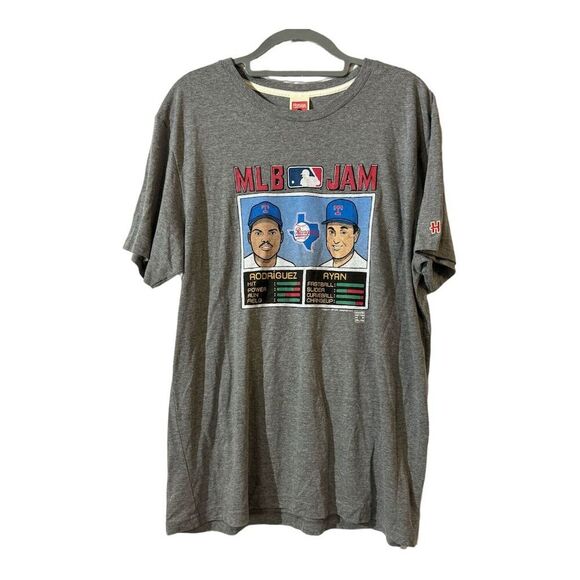 Homage Vintage Inspired MLB Jam T-Shirt Men's XL Gray Rodriguez Ryan Graphic Tee - Picture 1 of 9